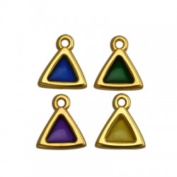 Breloque Triangle en Zamak Émaillé 12 x 14 mm/2 mm