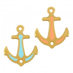Pendentif en Zamak Émaillé en Forme D'Ancre 19 x 20 mm (Ø 1.7 mm)