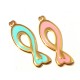 Enameled Zamak Pendant Fish 14x35mm