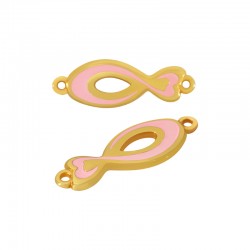 Intercalaire Émaiilé Poisson en Métal/Zamak 23x10mm