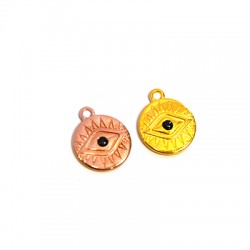 Charm rond en Zamak Émaillé 16 mm