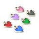 Colgante de Metal Zamak Corazón con Esmalte 12x11mm