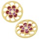 Enameled Zamak Connector Round Flower 22mm
