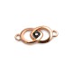 Conector de Metal Zamak Signo Infinito con Ojo de Suerte Esmaltado 17x10mm