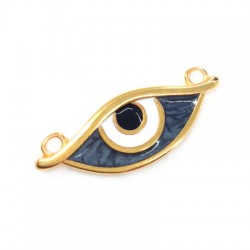 Pendentif Œil porte-bonheur émaillé en Métal/Zamak 32x12mm