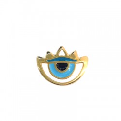Pendentif Œil porte-bonheur émaillé en Métal/Zamak 20x15mm
