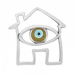 Pendentif en Zamak Émaillé Maison avec œil Maléfique 59 x 61 mm