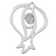 Enameled Zamak Pendant Garlic with Evil Eye 46x64mm