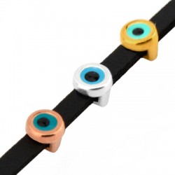 Passante in Zama Rotondo con Occhio Portafortuna Smaltato 5mm (Ø 3.2x1.7mm)