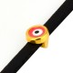 Enameled Zamak Slider Round 6mm with Evil Eye Ø3.2x1.7mm
