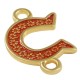 Enameled Zamak Connector Horseshoe with Flowers 12x11mm
