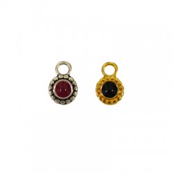 Charm rond en Zamak Émaillé 8 mm