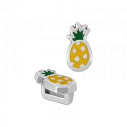 Pasador de Metal Zamak Piña con Esmalte 7x13mm (Ø5,2x2,2mm)