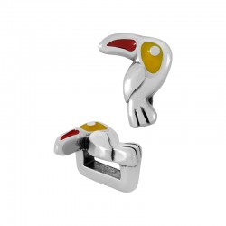 Passant en Métal/Zamak tucan émaillé 7x9mm (Ø 5,2x2,2mm)