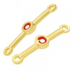 Intercalaire barre 20mm en Métal/Zamak avec œil porte-bonheur émaillé