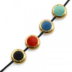 Enameled Zamak Bead Round 8mm Ø1.3mm
