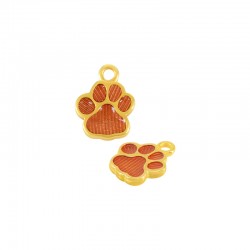 Enameled Zamak Charm Paw 12mm