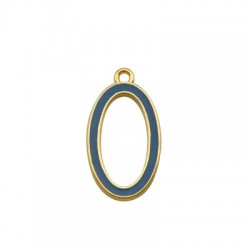 Enameled Zamak Charm Oval 12x19mm