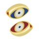 Enameled Zamak Bead Evil Eye 9x5mm Ø1.4mm