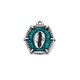 Enameled Zamak Charm Hexagon with Shell 23x25mm