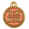 Plaqué or 24 carats/ Rouge transparent