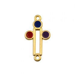 Enameled Zamak Connector Cross 16x22mm