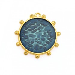 Pendentif rond en Zamak Émaillé 25 mm