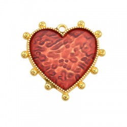 Enameled Zamak Pendant Heart 25mm