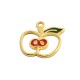 Enameled Zamak Charm Apple 20x19mm