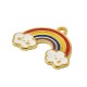 Ciondolo in Zama Arcobaleno e Nuvole Smaltato 25x15mm