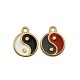 Colgante de Metal Zamak Redondo ''Yin & Yang'' con Esmalte 15mm