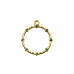 Pendentif rond en Métal/Zamak émaillé 20mm