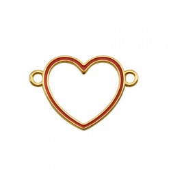 Connettore in Zama Cuore con Smalto 30x27mm