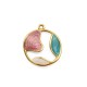 Pendentif irrégulier en Métal/Zamak émaillé 22mm
