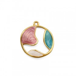 Pendentif irrégulier en Métal/Zamak émaillé 22mm