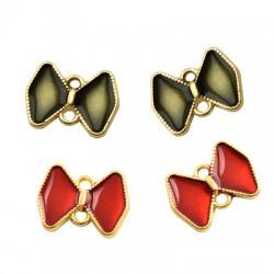 Enameled Zamak Connector Bow Tie 15x11mm