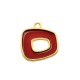 Enameled Zamak Charm Rectangular Irregular 20x18mm
