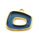 Enameled Zamak Charm Rectangular Irregular 20x18mm
