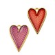 Enameled Zamak Pendant Heart 16x23mm