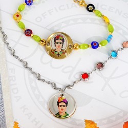 Connecteur rond en Laiton Frida Kahlo 20 mm