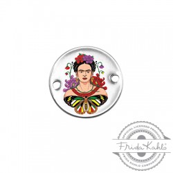Connecteur rond en Laiton Frida Kahlo 20 mm