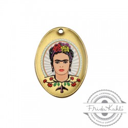 Breloque Ovale en Laiton Frida Kahlo 21 x 29 mm