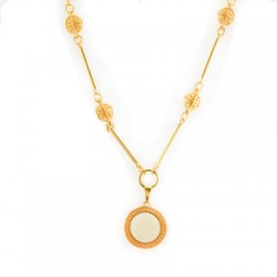 Pendentif rond en Zamak Émaillé 23 mm. Intérieur 15 mm