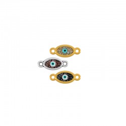 Connecteur Ovale en Zamak Émaillé avec œil Maléfique 10 x 6 mm
