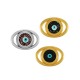 Enameled Zamak Connector Oval with Evil Eye 14x10mm