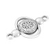 Enameled Zamak Connector Oval with Evil Eye 17x14mm