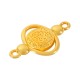 Enameled Zamak Connector Oval with Evil Eye 17x14mm