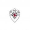 999° Silver Antique Plated/ 5µm/ Pearl Red