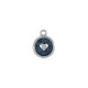 Enameled Zamak Charm Round with Heart 12mm