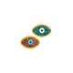 Enameled Zamak Bead Evil Eye Nail 12x8mm Ø1.8mm